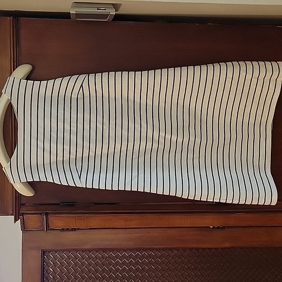 Sail to Sable Dresses & Skirts - Sail to Sable | Navy Blue White Striped Sleeveless Nautical Shift Dress Small